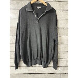 AMARO Men’s Sweater Polo Long Sleeve Dark Grey Xxl 55% Cotton Made In Italy